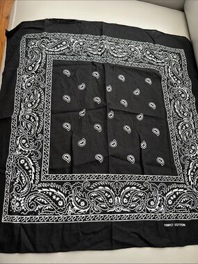 Classic Black & White Paisley Bandana